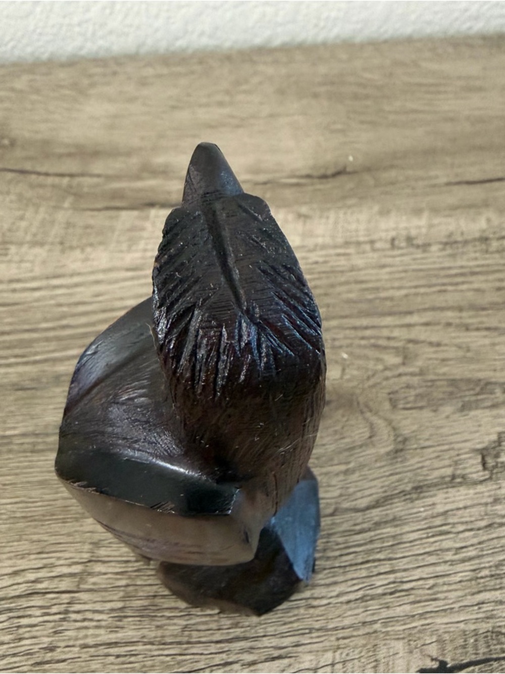 Vintage Hand Carved Bald Eagle Ironwood Figurine Sculpture Dark Brown Wood Boho - Picture 5 of 6